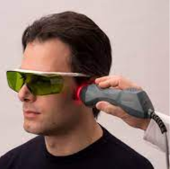 Man in the glasses on laser therapy